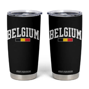 Vintage Belgium Flag Graphic Tumbler Cup Belgian Pride Patriotic Gift TS10 Black Print Your Wear