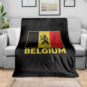 Vintage Belgium Soccer Flag with Lion Graphic Throw Blanket Belgian Football Pride Gift for Fans TS10 Print Your Wear