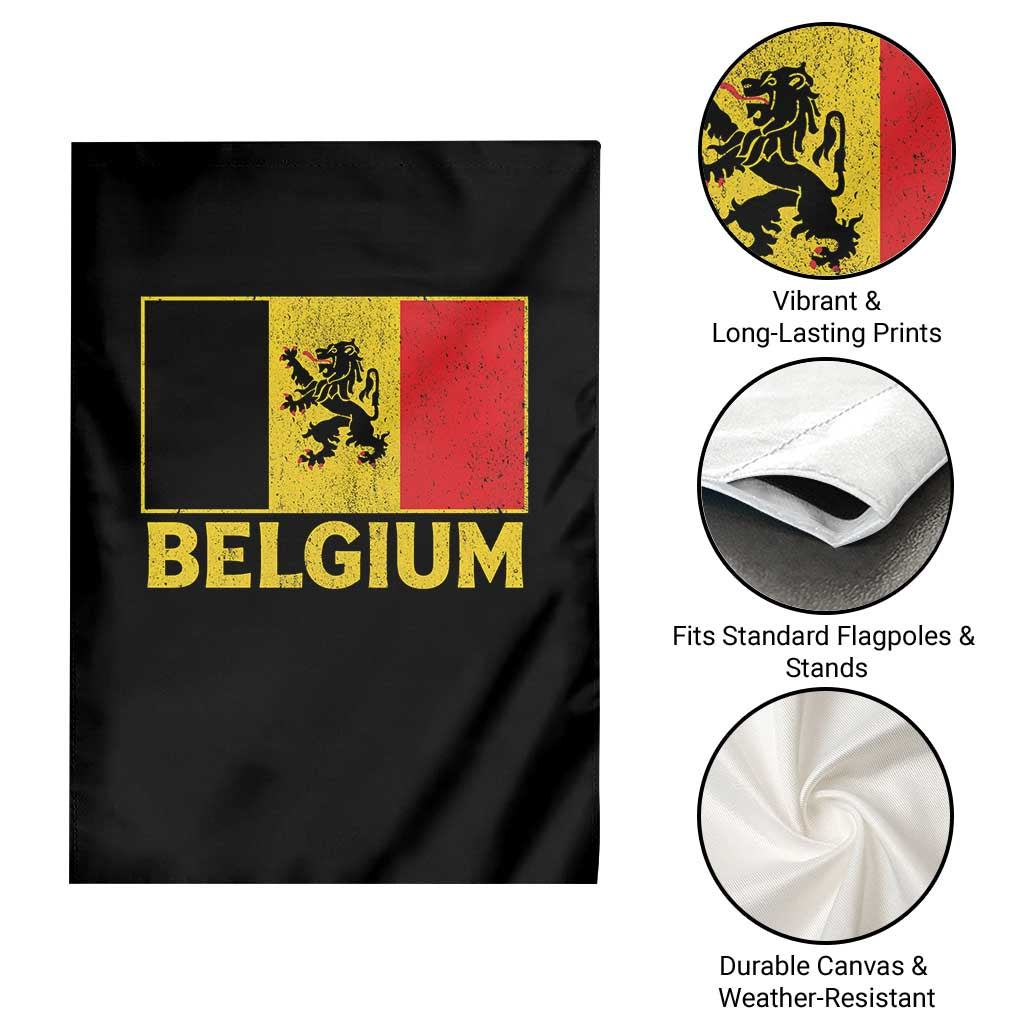 Vintage Belgium Soccer Flag with Lion Graphic Garden Flag Belgian Football Pride Gift for Fans TS10 Print Your Wear