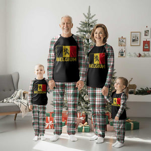 Vintage Belgium Soccer Flag with Lion Graphic Plaid Pajama Set Belgian Football Pride Gift for Fans TS10 Print Your Wear