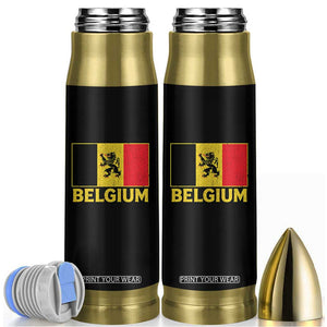 Vintage Belgium Soccer Flag with Lion Graphic Bullet Tumbler Belgian Football Pride Gift for Fans TS10 Black Print Your Wear