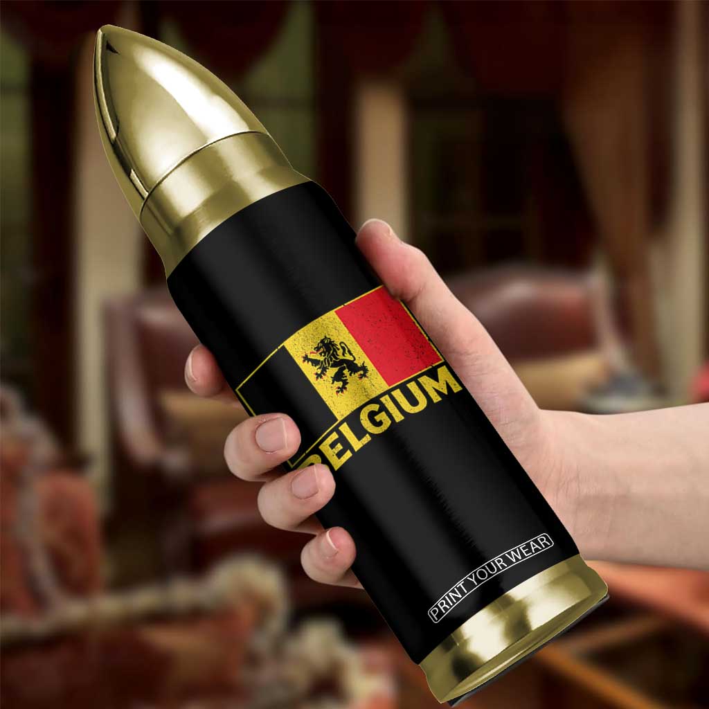 Vintage Belgium Soccer Flag with Lion Graphic Bullet Tumbler Belgian Football Pride Gift for Fans TS10 Print Your Wear
