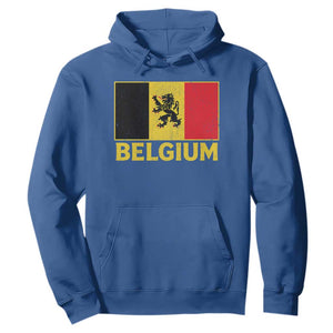 Vintage Belgium Soccer Flag with Lion Graphic Hoodie Belgian Football Pride Gift for Fans TS10 Royal Blue Print Your Wear