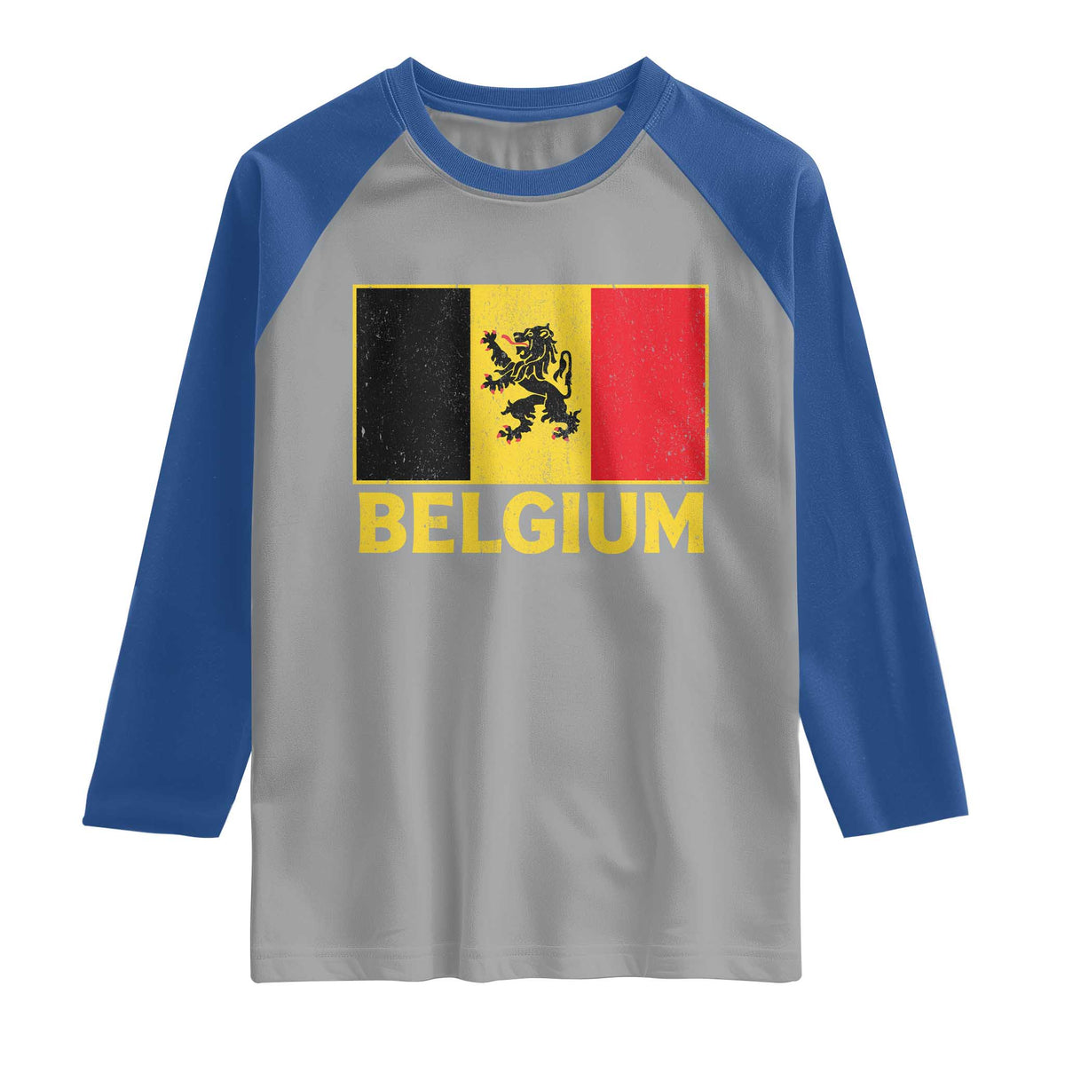 Vintage Belgium Soccer Flag with Lion Graphic Raglan Shirt Belgian Football Pride Gift for Fans TS10 Sport Gray Royal Print Your Wear
