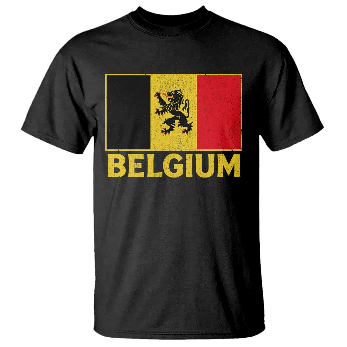 Vintage Belgium Soccer Flag with Lion Graphic T Shirt Belgian Football Pride Gift for Fans TS10 Black Print Your Wear