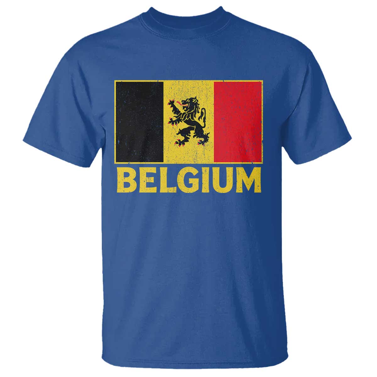 Vintage Belgium Soccer Flag with Lion Graphic T Shirt Belgian Football Pride Gift for Fans TS10 Royal Blue Print Your Wear