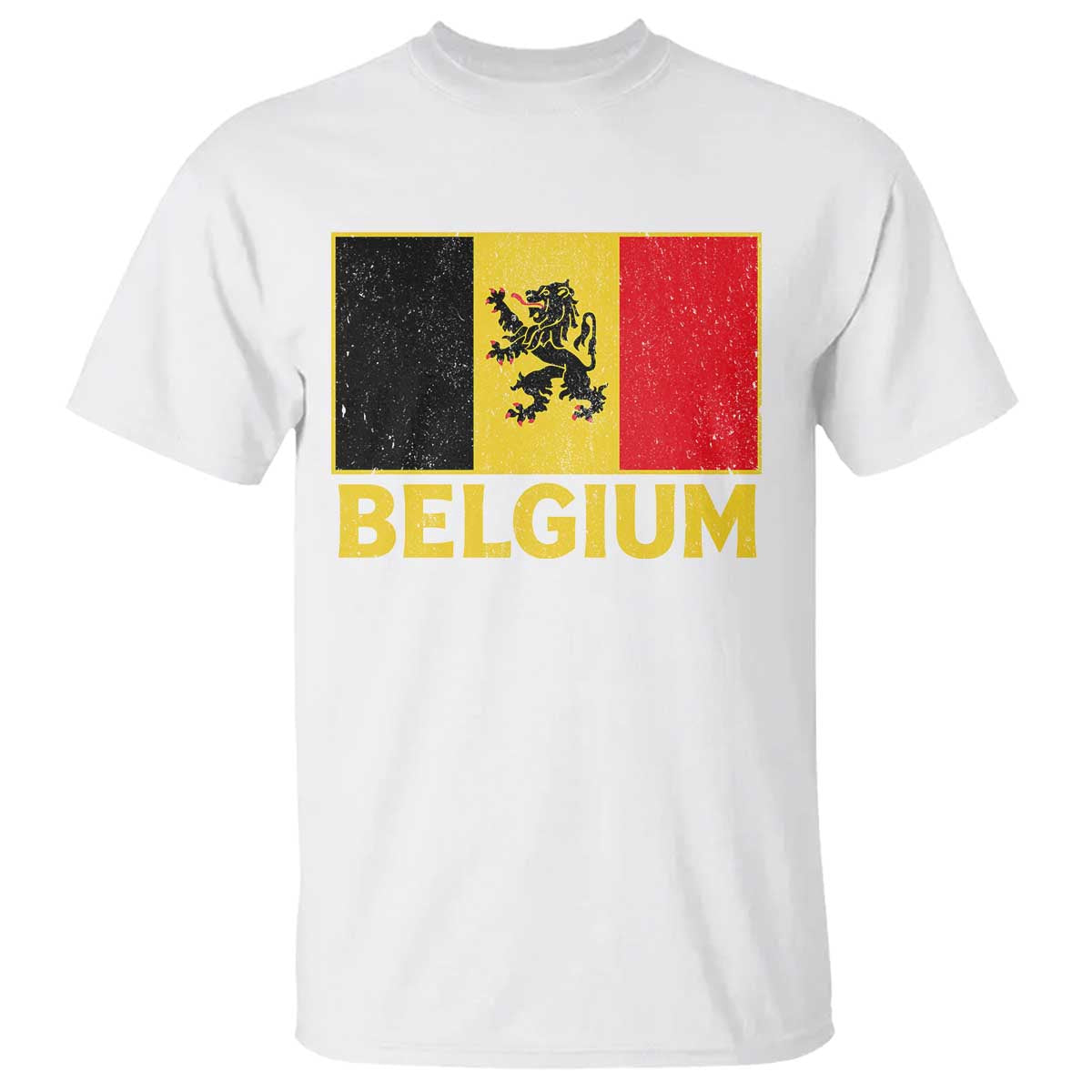 Vintage Belgium Soccer Flag with Lion Graphic T Shirt Belgian Football Pride Gift for Fans TS10 White Print Your Wear