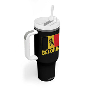 Vintage Belgium Soccer Flag with Lion Graphic Tumbler With Handle Belgian Football Pride Gift for Fans TS10 Print Your Wear