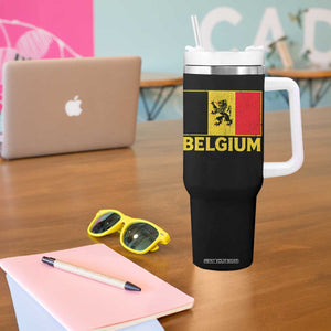 Vintage Belgium Soccer Flag with Lion Graphic Tumbler With Handle Belgian Football Pride Gift for Fans TS10 Print Your Wear