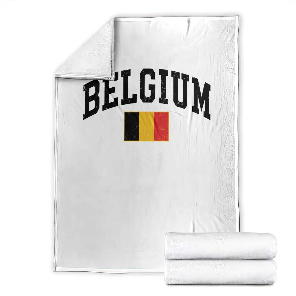 Vintage Belgium Throw Blanket Belgian Soccer Football Pride Gift for Fans TS10 White Print Your Wear
