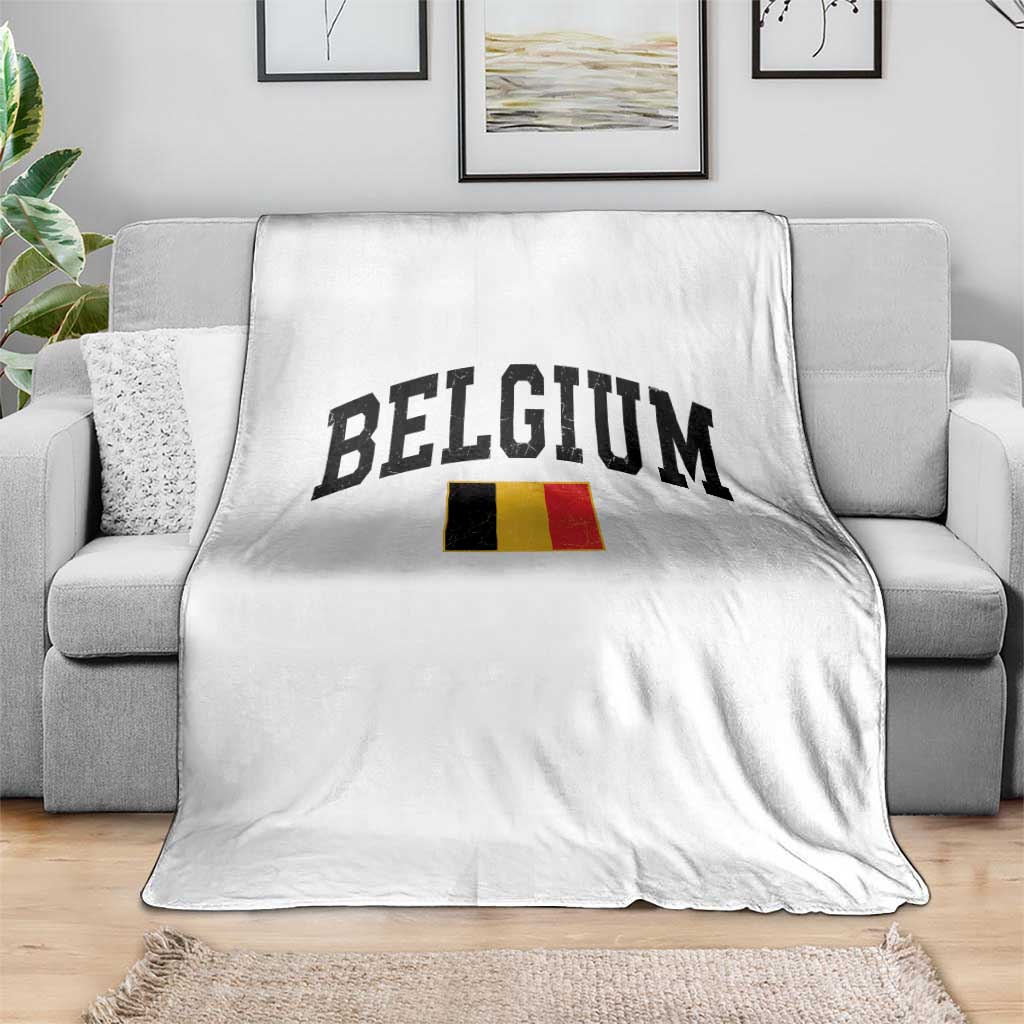 Vintage Belgium Throw Blanket Belgian Soccer Football Pride Gift for Fans TS10 Print Your Wear