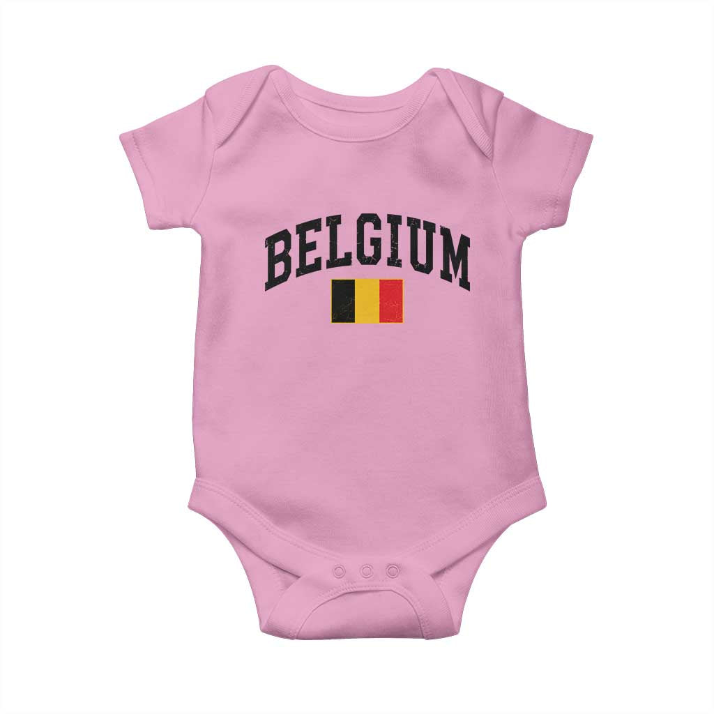 Vintage Belgium Baby Onesie Belgian Soccer Football Pride Gift for Fans TS10 Light Pink Print Your Wear
