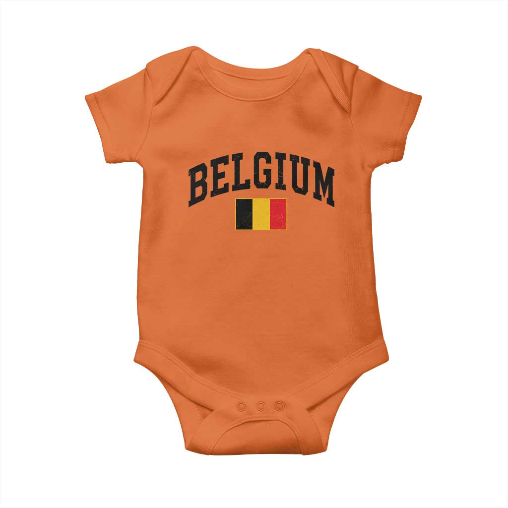 Vintage Belgium Baby Onesie Belgian Soccer Football Pride Gift for Fans TS10 Orange Print Your Wear