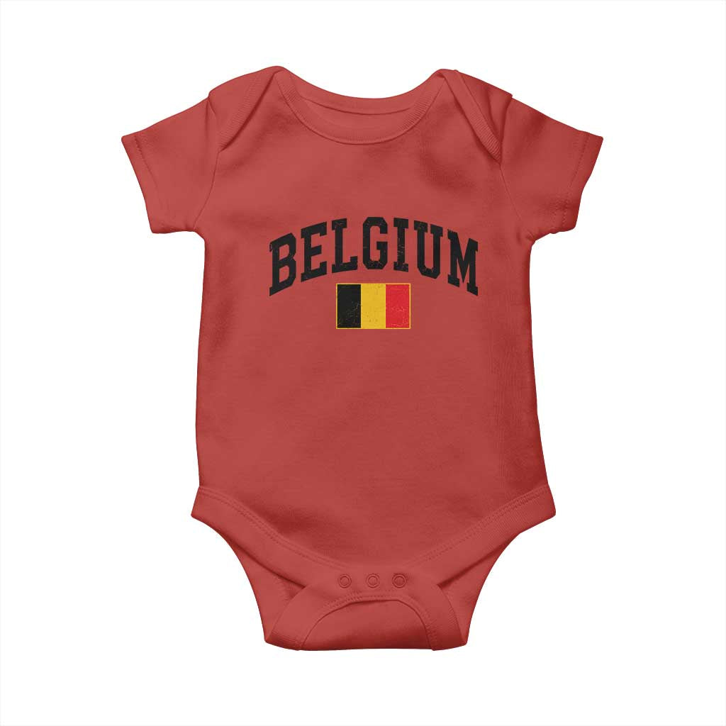Vintage Belgium Baby Onesie Belgian Soccer Football Pride Gift for Fans TS10 Red Print Your Wear