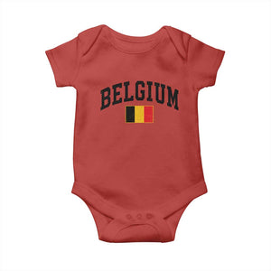 Vintage Belgium Baby Onesie Belgian Soccer Football Pride Gift for Fans TS10 Red Print Your Wear