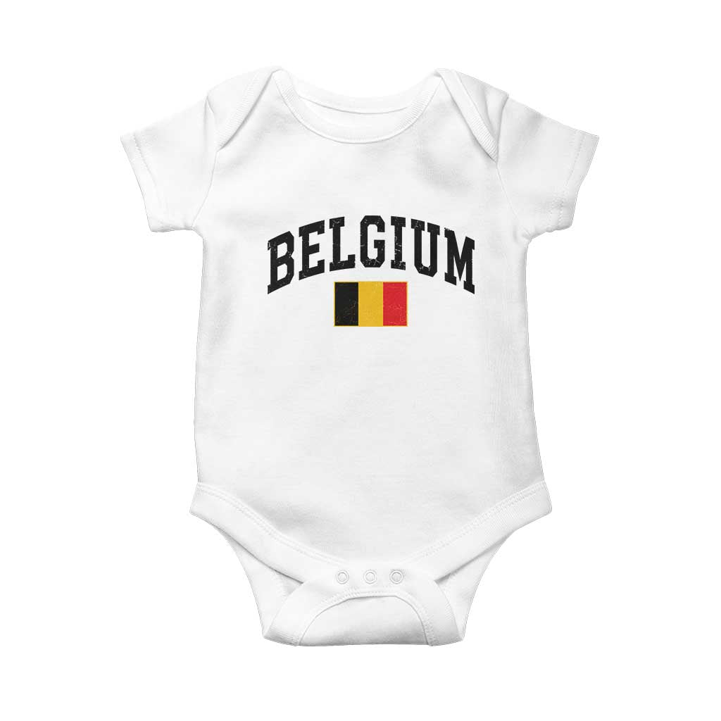 Vintage Belgium Baby Onesie Belgian Soccer Football Pride Gift for Fans TS10 White Print Your Wear