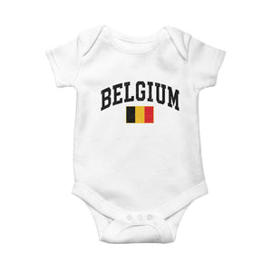 Vintage Belgium Baby Onesie Belgian Soccer Football Pride Gift for Fans TS10 White Print Your Wear