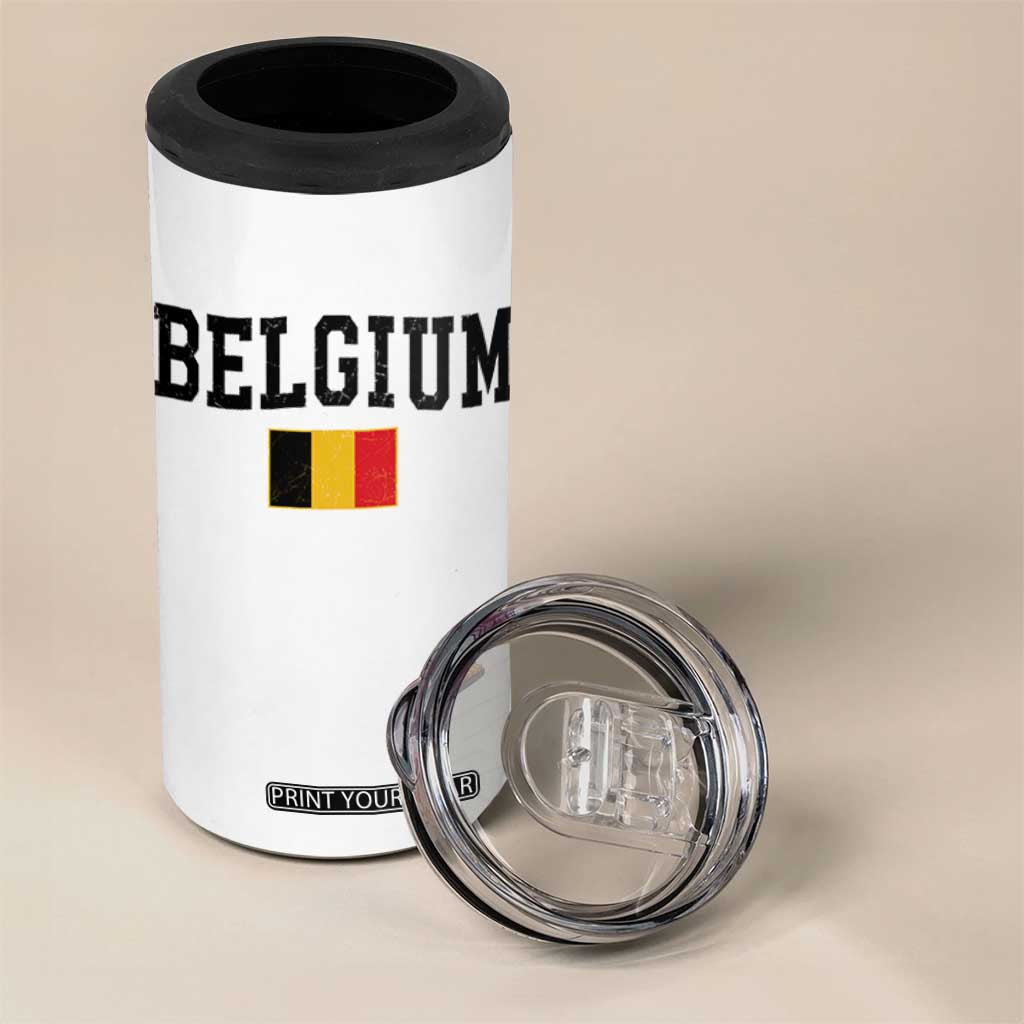Vintage Belgium 4 in 1 Can Cooler Tumbler Belgian Soccer Football Pride Gift for Fans TS10 Print Your Wear