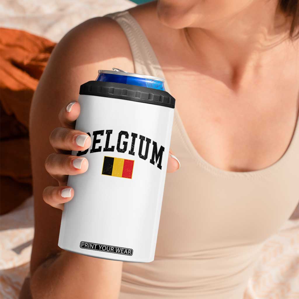 Vintage Belgium 4 in 1 Can Cooler Tumbler Belgian Soccer Football Pride Gift for Fans TS10 Print Your Wear