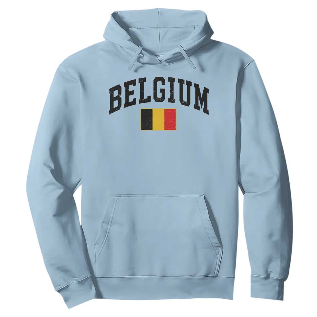 Vintage Belgium Hoodie Belgian Soccer Football Pride Gift for Fans TS10 S Light Blue Print Your Wear