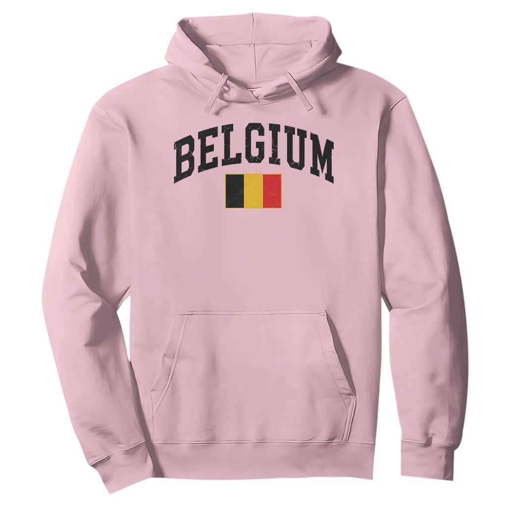 Vintage Belgium Hoodie Belgian Soccer Football Pride Gift for Fans TS10 Light Pink Print Your Wear