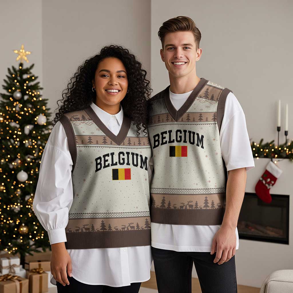 Vintage Belgium V-Neck Knit Sweater Vest Belgian Soccer Football Pride Gift for Fans TS10 Print Your Wear