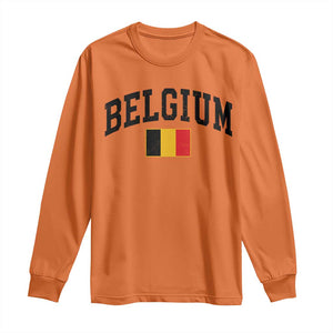 Vintage Belgium Long Sleeve Shirt Belgian Soccer Football Pride Gift for Fans TS10 Orange Print Your Wear