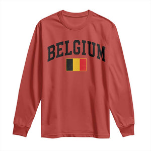 Vintage Belgium Long Sleeve Shirt Belgian Soccer Football Pride Gift for Fans TS10 Red Print Your Wear