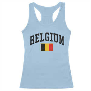 Vintage Belgium Racerback Tank Top Belgian Soccer Football Pride Gift for Fans TS10 Light Blue Print Your Wear