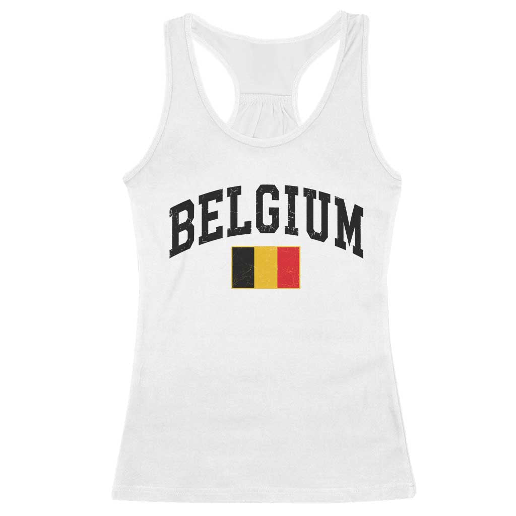 Vintage Belgium Racerback Tank Top Belgian Soccer Football Pride Gift for Fans TS10 White Print Your Wear