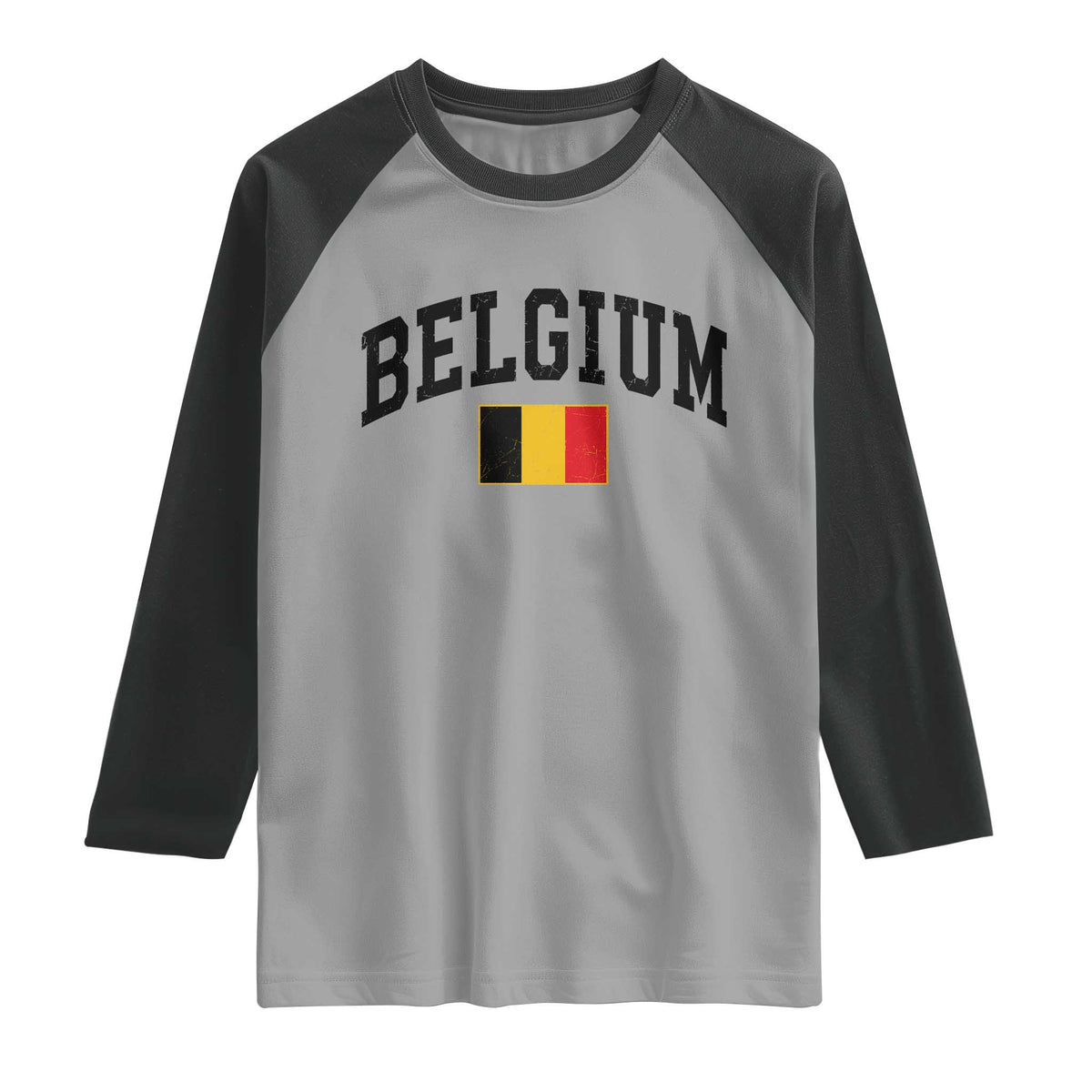 Vintage Belgium Raglan Shirt Belgian Soccer Football Pride Gift for Fans TS10 Sport Gray Black Print Your Wear