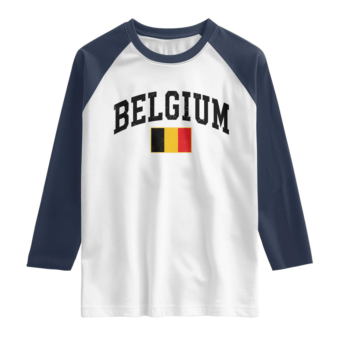 Vintage Belgium Raglan Shirt Belgian Soccer Football Pride Gift for Fans TS10 XS White Navy Print Your Wear