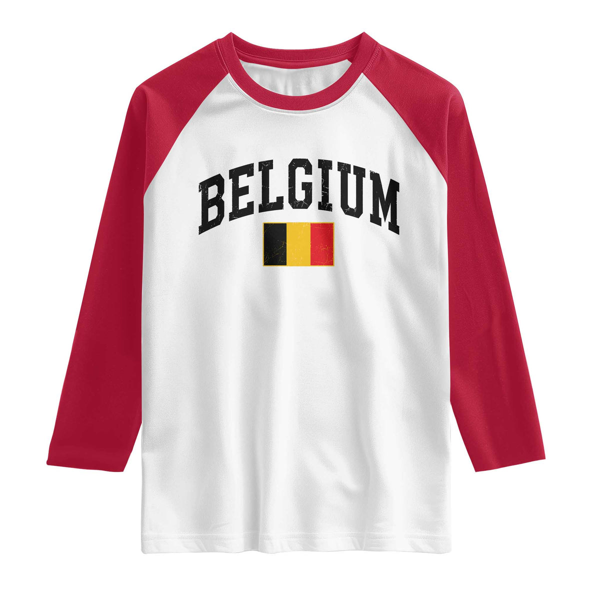 Vintage Belgium Raglan Shirt Belgian Soccer Football Pride Gift for Fans TS10 White Red Print Your Wear