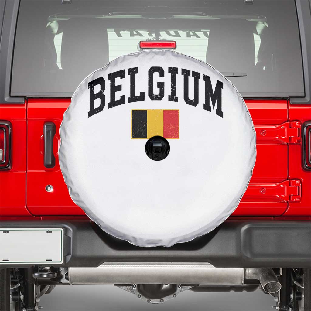 Vintage Belgium Spare Tire Cover Belgian Soccer Football Pride Gift for Fans TS10 White Print Your Wear