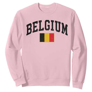 Vintage Belgium Sweatshirt Belgian Soccer Football Pride Gift for Fans TS10 Light Pink Print Your Wear