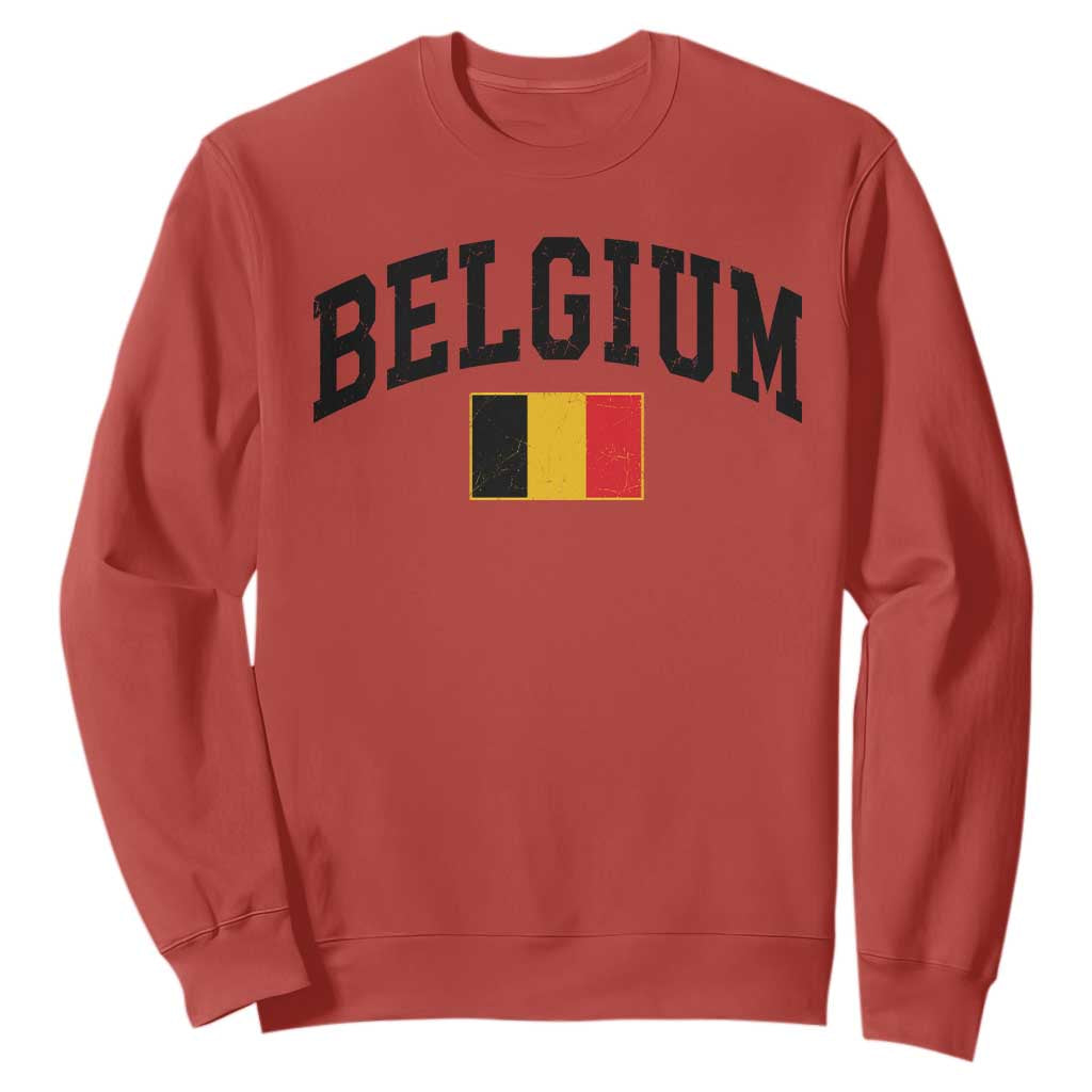 Vintage Belgium Sweatshirt Belgian Soccer Football Pride Gift for Fans TS10 Red Print Your Wear