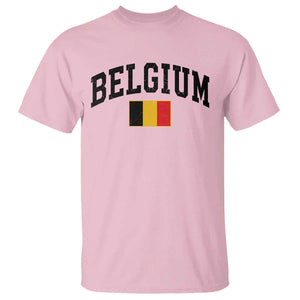 Vintage Belgium T Shirt Belgian Soccer Football Pride Gift for Fans TS10 Light Pink Print Your Wear