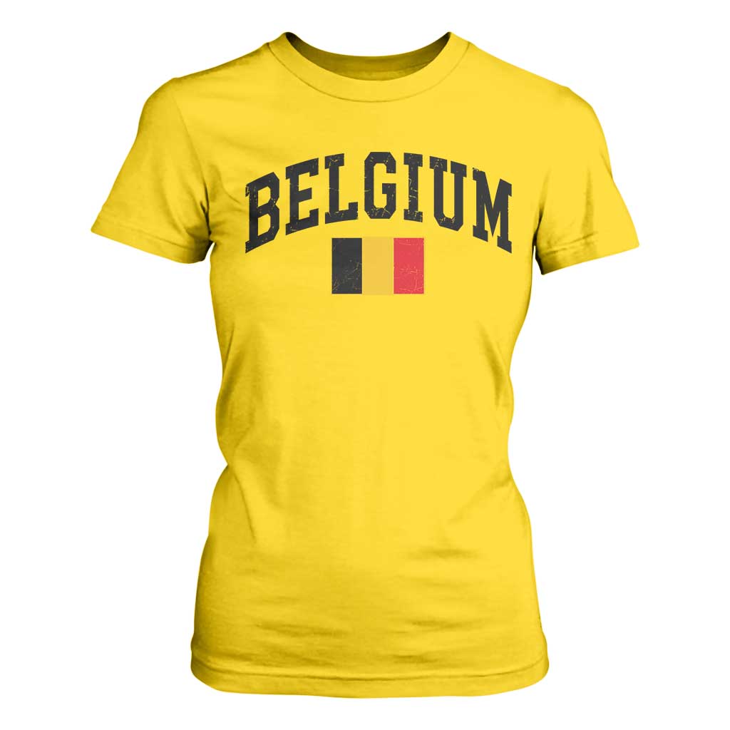 Vintage Belgium T Shirt For Women Belgian Soccer Football Pride Gift for Fans TS10 Daisy Print Your Wear