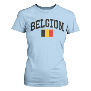 Vintage Belgium T Shirt For Women Belgian Soccer Football Pride Gift for Fans TS10 Light Blue Print Your Wear