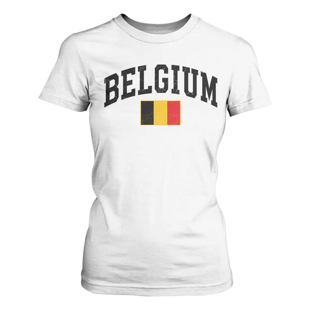 Vintage Belgium T Shirt For Women Belgian Soccer Football Pride Gift for Fans TS10 White Print Your Wear