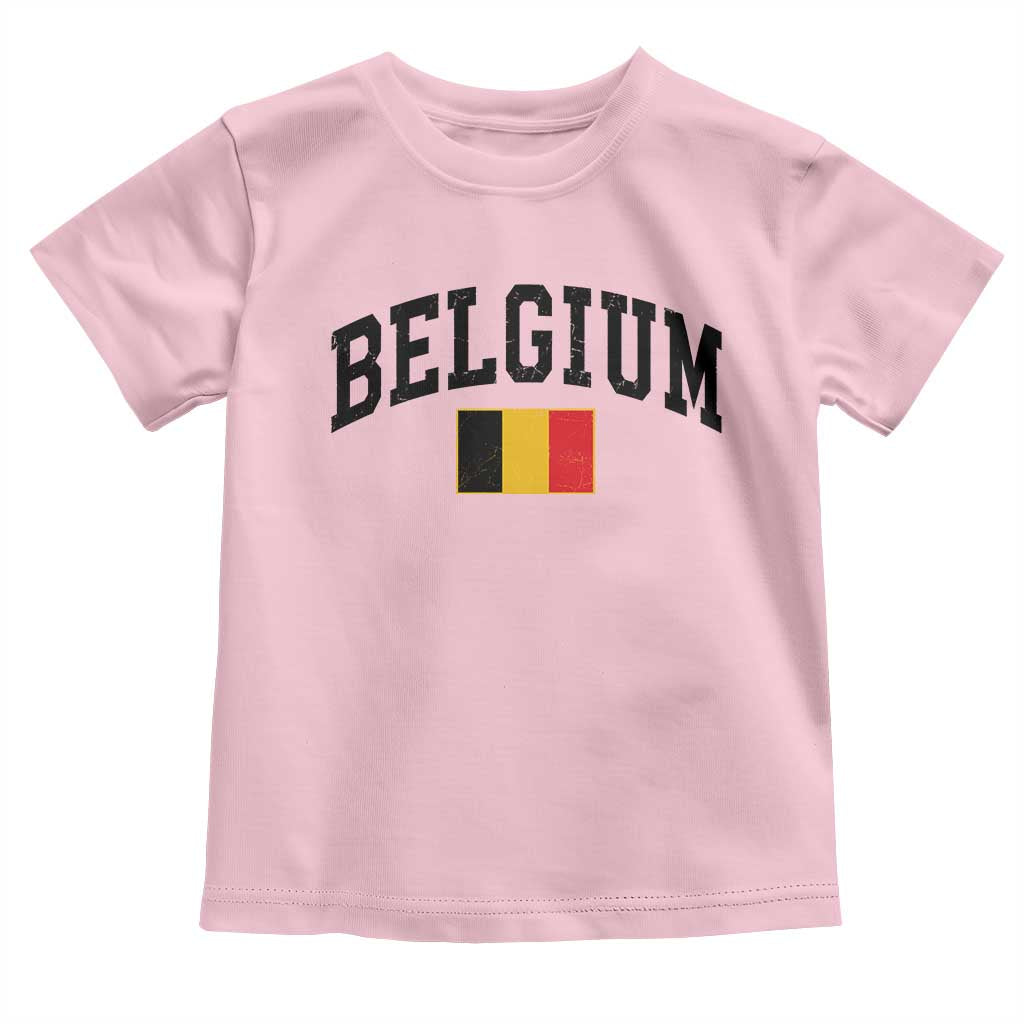 Vintage Belgium Toddler T Shirt Belgian Soccer Football Pride Gift for Fans TS10 Light Pink Print Your Wear