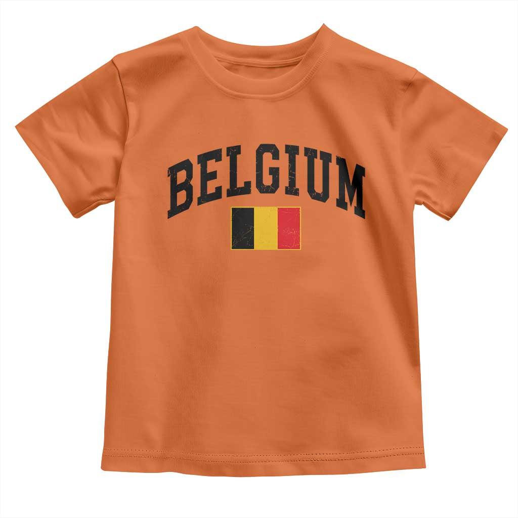 Vintage Belgium Toddler T Shirt Belgian Soccer Football Pride Gift for Fans TS10 Orange Print Your Wear