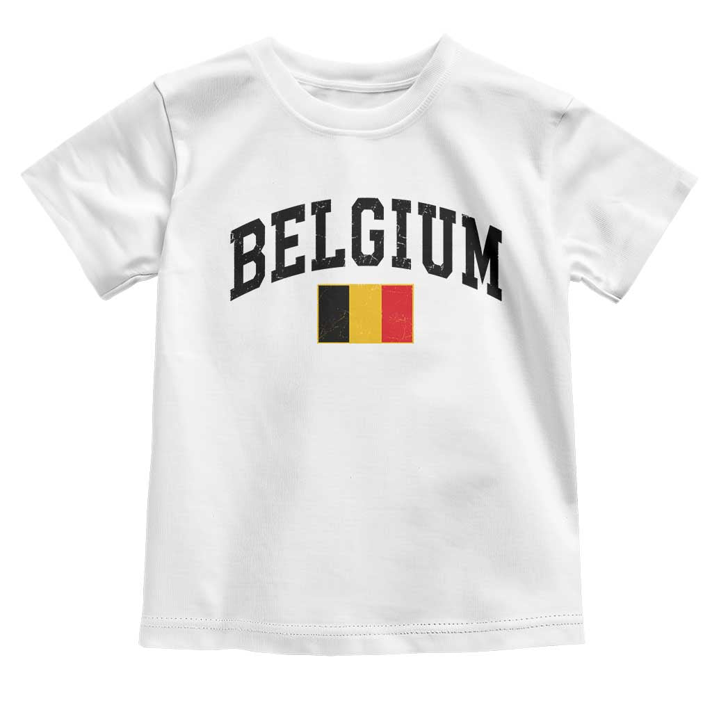 Vintage Belgium Toddler T Shirt Belgian Soccer Football Pride Gift for Fans TS10 White Print Your Wear