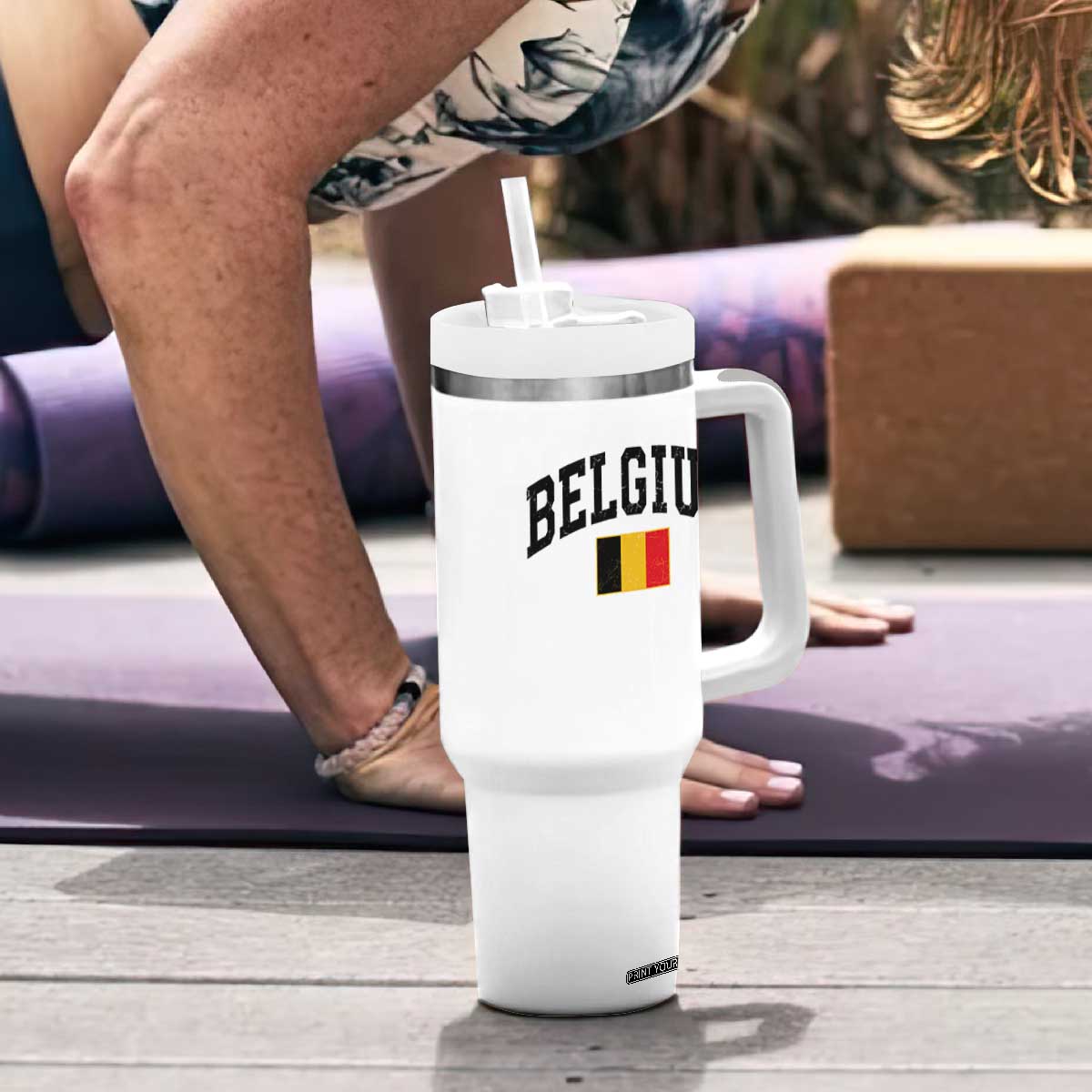 Vintage Belgium Tumbler With Handle Belgian Soccer Football Pride Gift for Fans TS10 Print Your Wear