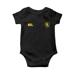 Vintage Belgium Baby Onesie Belgian Football Pride Belgium Lion Crest Soccer Graphic TS10 Black Print Your Wear