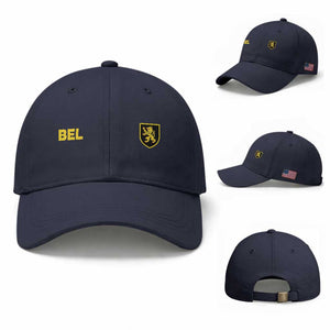 Vintage Belgium Baseball Cap Belgian Football Pride Belgium Lion Crest Soccer Graphic TS10 Baseball Cap Universal Fit Navy Print Your Wear