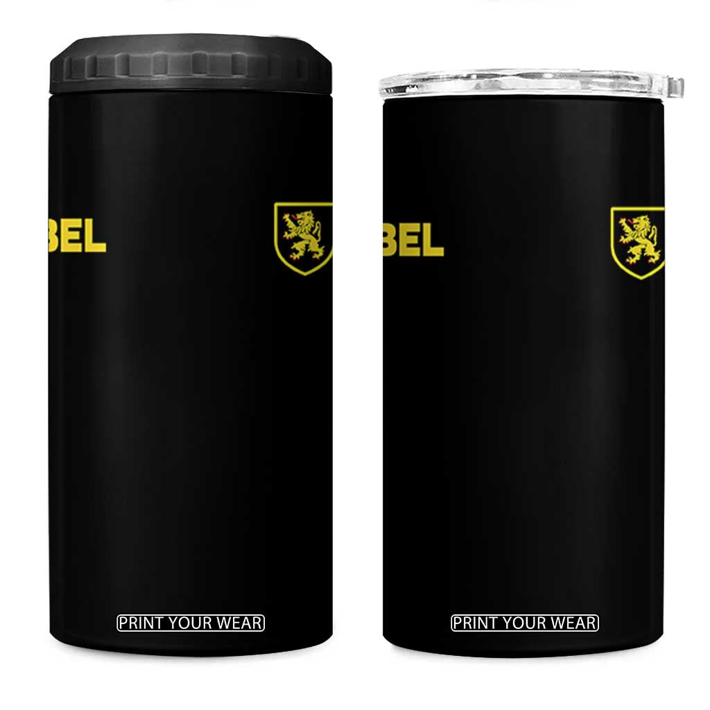 Vintage Belgium 4 in 1 Can Cooler Tumbler Belgian Football Pride Belgium Lion Crest Soccer Graphic TS10 One Size: 16 oz Black Print Your Wear