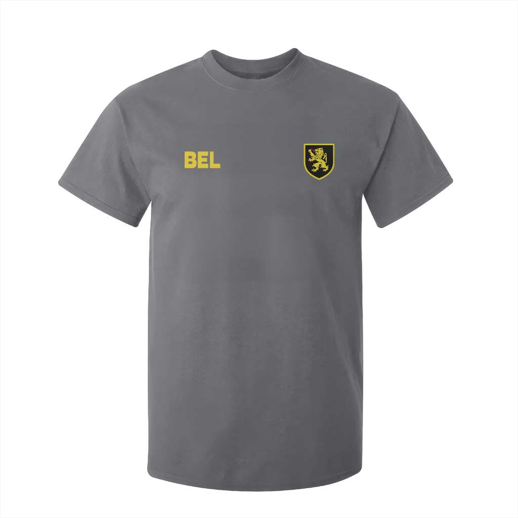 Vintage Belgium T Shirt For Kid Belgian Football Pride Belgium Lion Crest Soccer Graphic TS10 Charcoal Print Your Wear