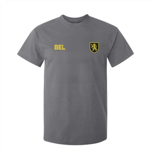 Vintage Belgium T Shirt For Kid Belgian Football Pride Belgium Lion Crest Soccer Graphic TS10 Charcoal Print Your Wear
