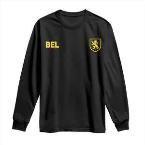 Vintage Belgium Long Sleeve Shirt Belgian Football Pride Belgium Lion Crest Soccer Graphic TS10 Black Print Your Wear